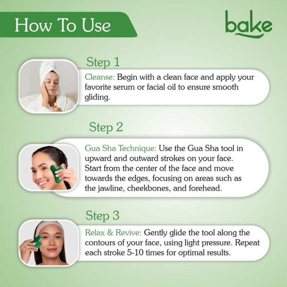 Bake Jade Gua Sha Face Massage Tool | Swadesiicart