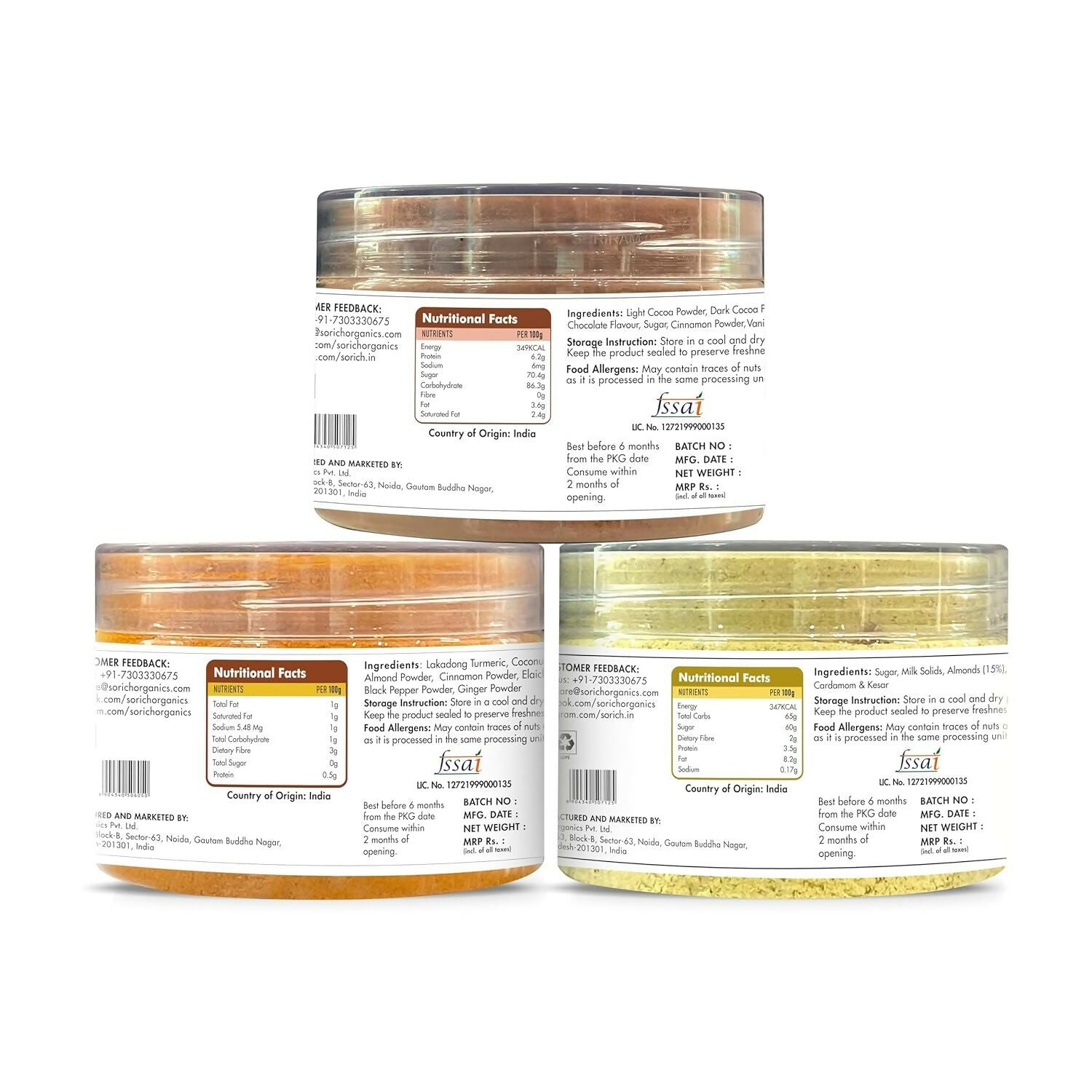 Sorich Organics Chocolate Badam Milk Golden Latte Jars Combo | Swadesiicart