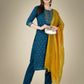 Jyoti Fashion Women's Morpich Cotton Magic Slub Embroidery & Sequence work Kurta with Trouser & Dupatta | Swadesiicart