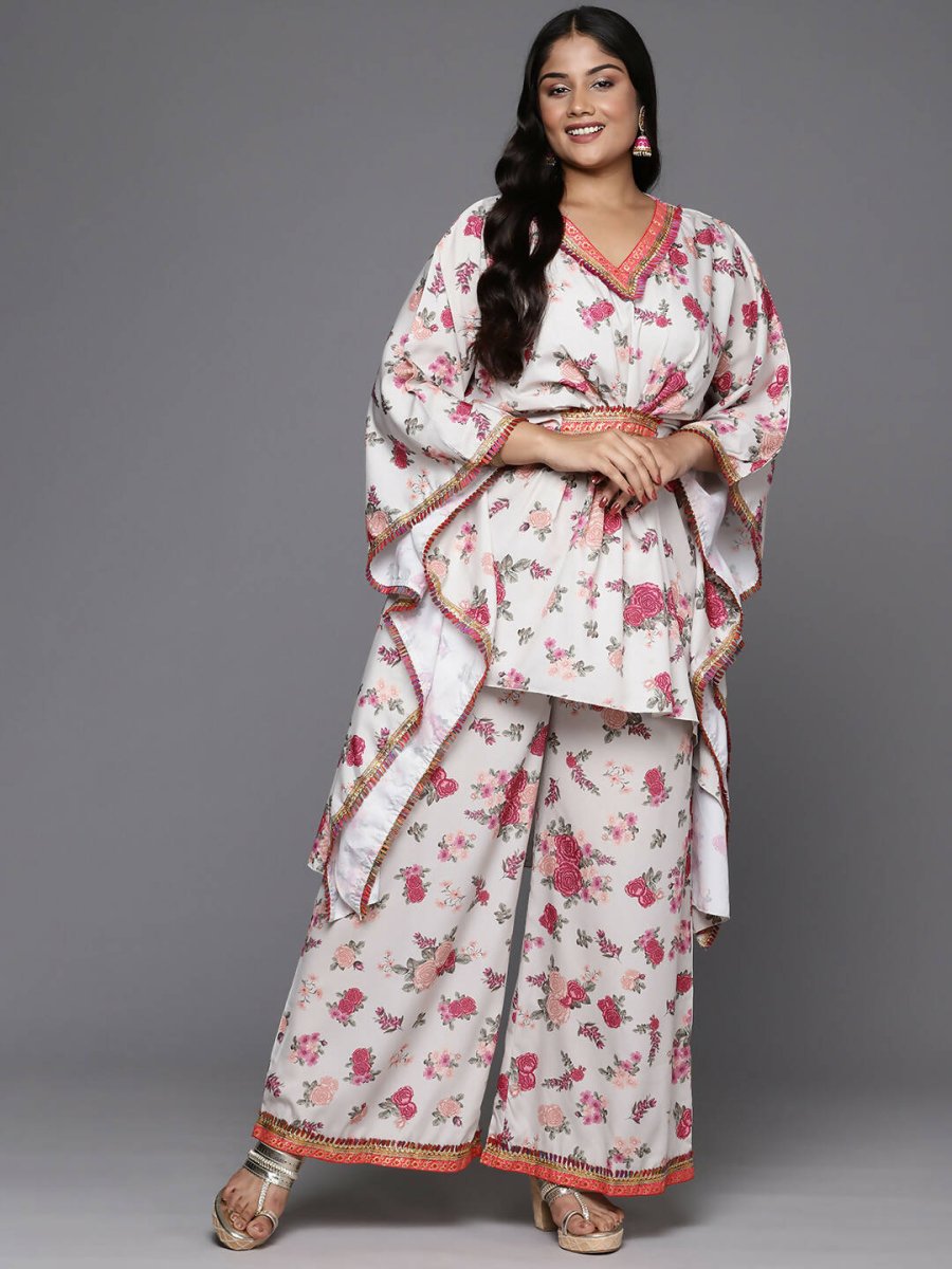 Ahalyaa Women's Traditional Wear Co-ords - Beige - Swadesiicart