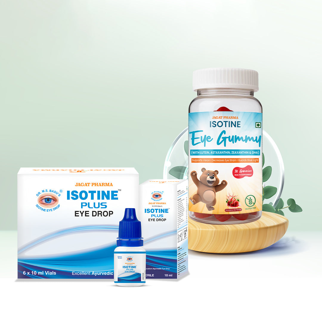 Jagat Pharma Isotine Eye Gummy (Kids) + Isotine Plus Combo: For Vibrant Vision and Lasting Eye Health | Swadesiicart