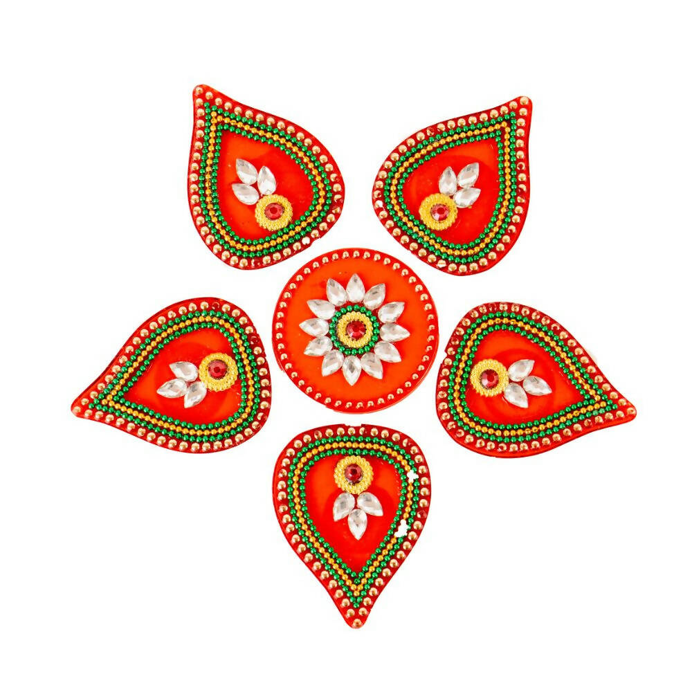 Kundan HandiKrafts Tilak Shaped Rangoli Pink (Baby) - Aahana - The Bliss Store