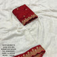 White Pure Georgette Woven Design Saree with Unstitched Blouse - Hiral Fashion | Swadesiicart