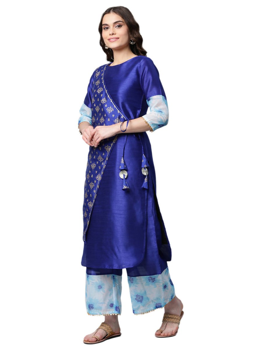 Ahalyaa Women's Traditional wear Kurta Set - Royal Blue | Swadesiicart