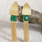 Joban Fashion Women Handcrafted Green Stone Matte Gold Earrings | Swadesiicart