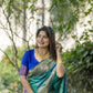 Vishnu Weaves Women's Rama Banarasi Silk Saree with Blouse - Swadesiicart