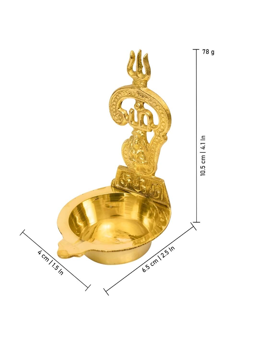 Spillbox Gold-Toned Brass Om Sakthi Diya Pooja Essential | Swadesiicart