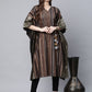 Ahalyaa Women Brown Georgette Gold Silver Printed Kaftan Kurta | Swadesiicart