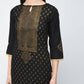 Aniyah Cotton Block Printed Black Color Straight Kurta (AN-123K)