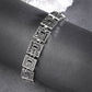NVR Women American Diamond Rhodium-Plated Link Bracelet - Swadesiicart