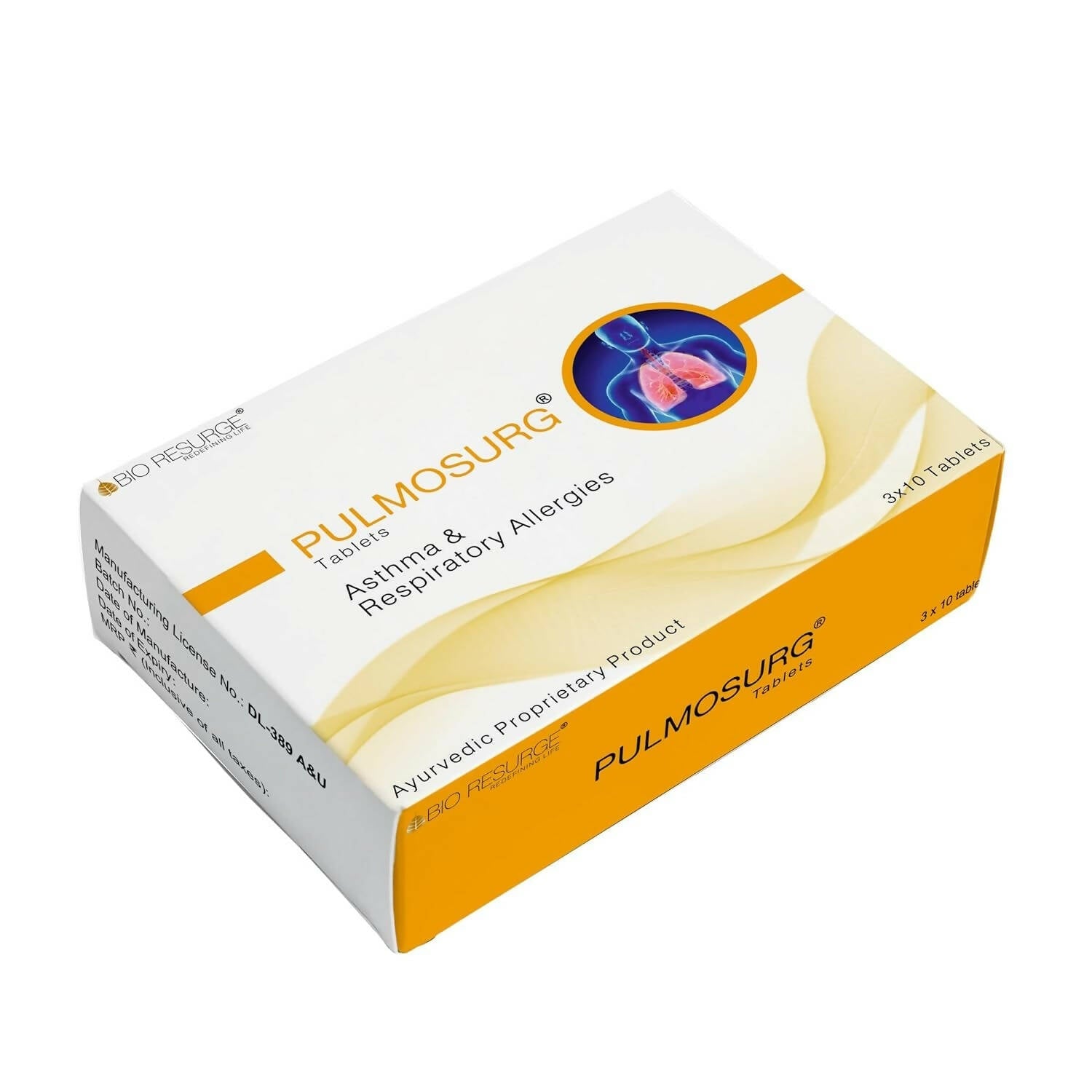 Bio Resurge Life Pulmosurg Ayurvedic Cough and Asthma Relief Tablets - Swadesiicart