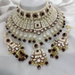 Jewel City Royal Maroon Kundan Choker Necklace Set Bridal Polki Jewelry with Pearl for Wedding, Karwa Chauth & Festive Occasions | Swadesiicart