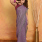 Very Much Indian Designer Mul Cotton Handloom Saree with Sequins - Dual Tone Lavender | Swadesiicart