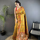 Joban Fashion Golden Yellow Banarasi Soft Silk Woven Saree | Swadesiicart