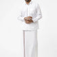 Ramraj Cotton Mens Full Sleeve Formal Poly Cotton White Shirt | Swadesiicart