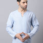 Even Apparels Men's Blue Pure Cotton Round Neck Slit Kurta | Swadesiicart