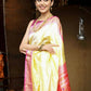 Very Much Indian Handloom Pure Silk Paithani Pastel Light Yellow | Swadesiicart