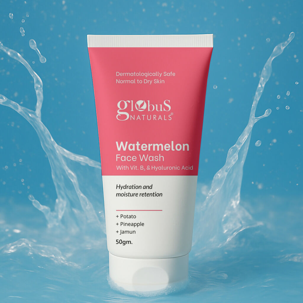 Globus Naturals Watermelon Face Wash with Vitamin B3 & Hyaluronic Acid | Swadesiicart
