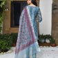 Vaasva Women's Chanderi Printed Suit Set With Pant And Printed Dupatta | Swadesiicart