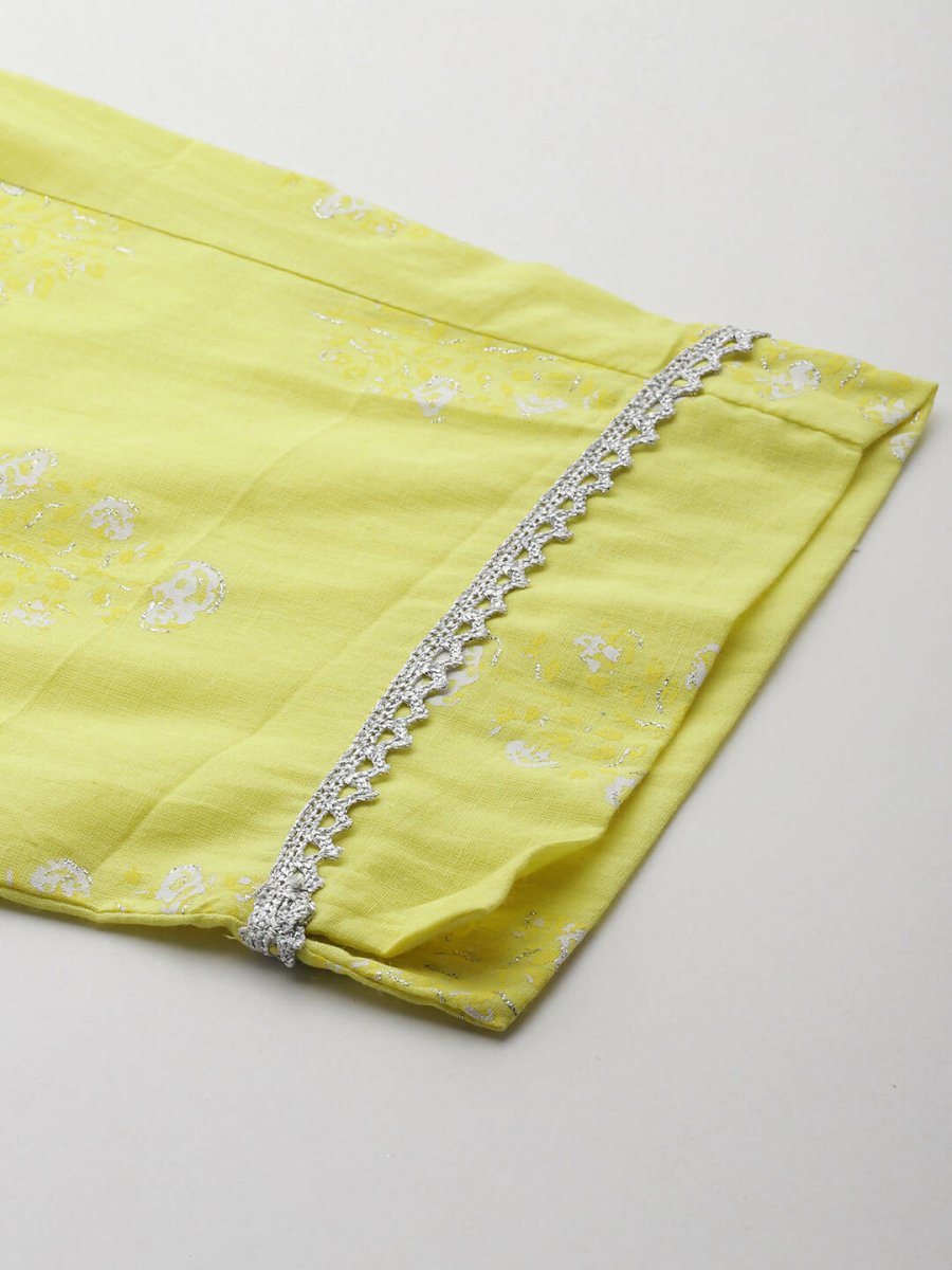 Ahalyaa Women's Traditional wear Kurta Set - Yellow | Swadesiicart