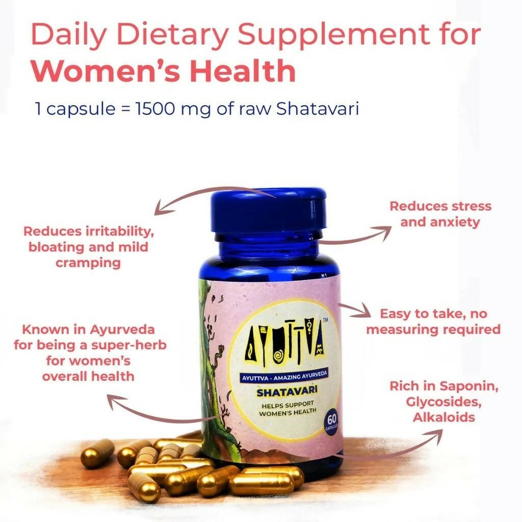 Ayuttva Shatavari Capsules for Women - Swadesiicart