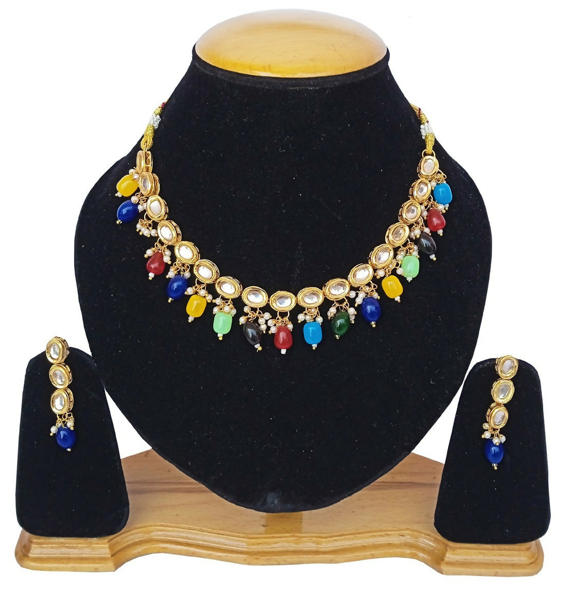 Joban Fashion Multicolor kundan work Necklace Set | Swadesiicart