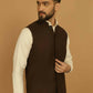 Even Apparels Pure Wool Nehru Jacket - Brown | Swadesiicart