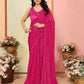 Aafreen Partywear Designer Dark pink Georgette Fancy Saree