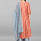 Janasya Women's Turquoise Green Cotton Flex Ikkat Kurta With Pant | Swadesiicart