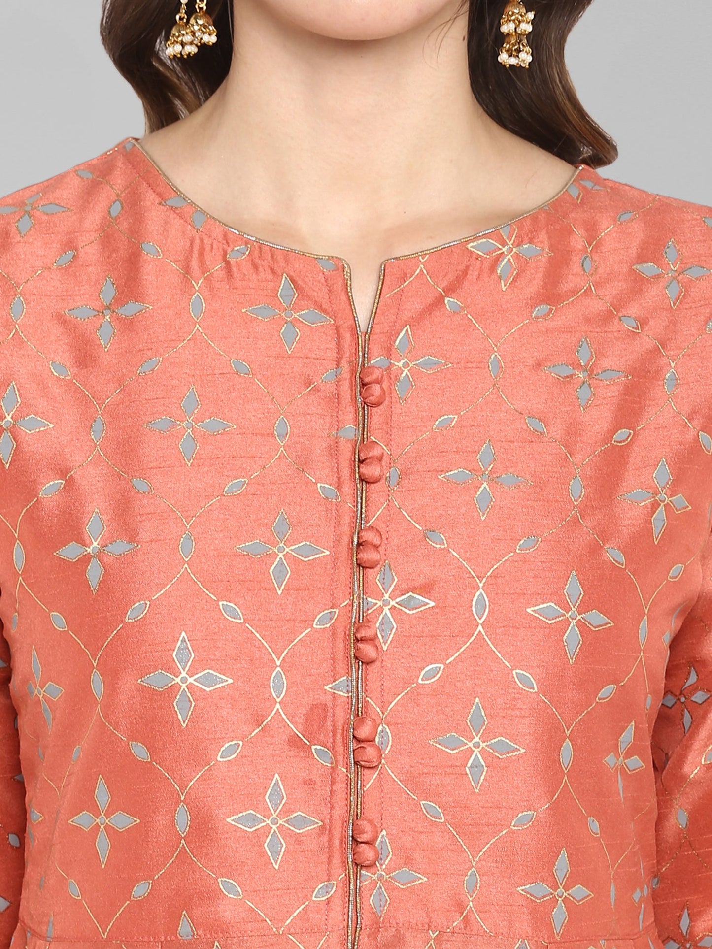 Janasya Women's Turquoise Green Cotton Flex Ikkat Kurta With Pant | Swadesiicart
