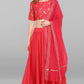 Janasya Women's Pink Poly Silk Gold Print Lehenga Choli With Dupatta | Swadesiicart