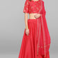 Janasya Women's Pink Poly Silk Gold Print Lehenga Choli With Dupatta | Swadesiicart