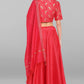 Janasya Women's Pink Poly Silk Gold Print Lehenga Choli With Dupatta | Swadesiicart
