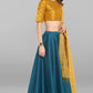 Janasya Women's Mustard Poly Silk Gold Print Lehenga Choli With Dupatta | Swadesiicart
