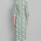 Janasya Women's Light Green Cotton Floral Print Kurta With Pant And Dupatta | Swadesiicart