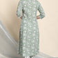 Janasya Women's Light Green Cotton Floral Print Kurta With Pant And Dupatta | Swadesiicart
