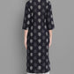 Janasya Women's Black Cotton Block Print Kurta With Palazzo And Dupatta | Swadesiicart