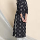 Janasya Women's Black Cotton Block Print Kurta With Palazzo And Dupatta | Swadesiicart