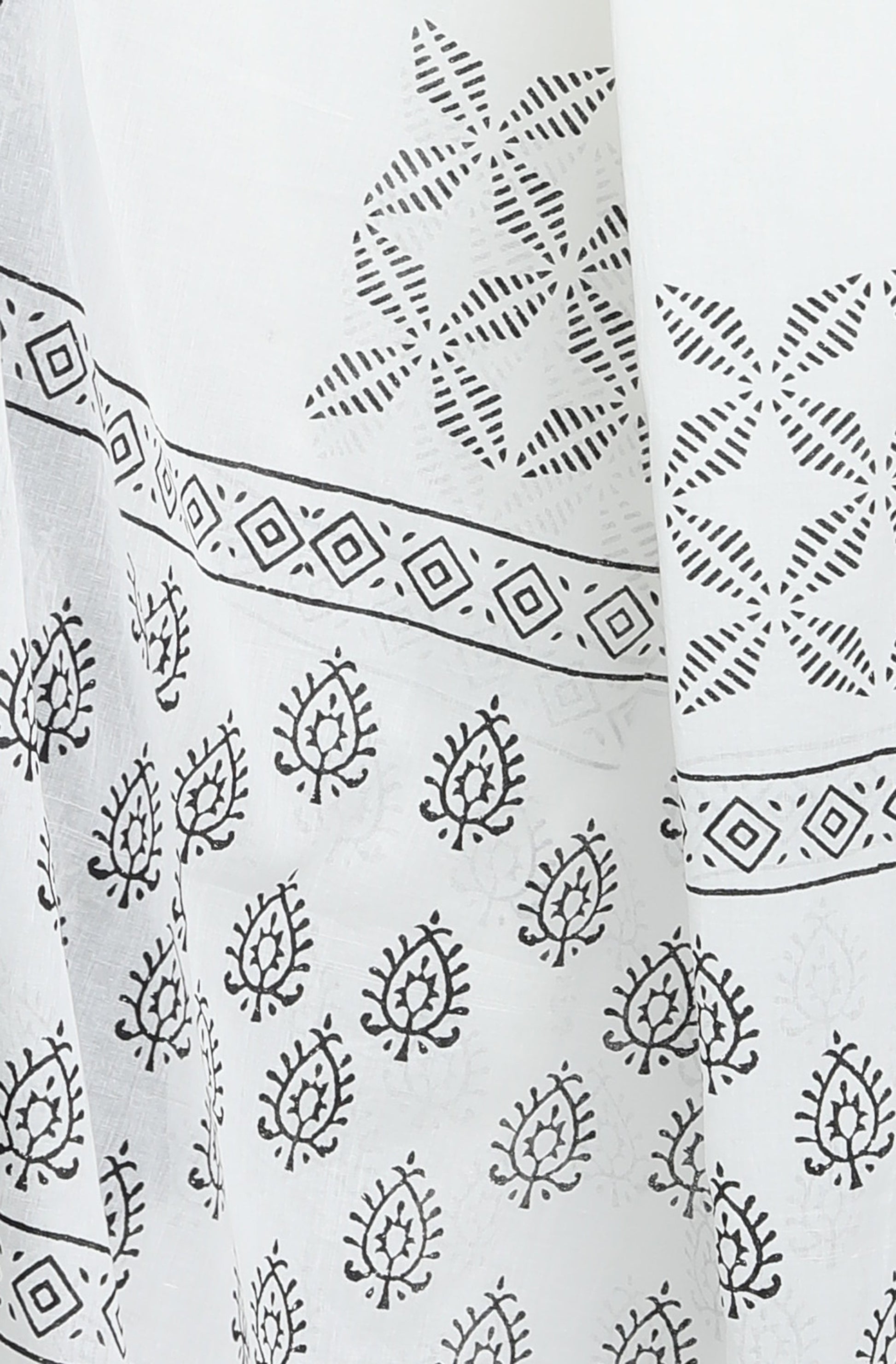 Janasya Women's Black Cotton Block Print Kurta With Palazzo And Dupatta | Swadesiicart