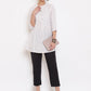 Janasya Women's White Cotton Woven Design A-Line Top | Swadesiicart