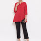 Janasya Women's Red Cotton Woven Design A-Line Top | Swadesiicart