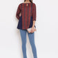 Janasya Women's Blue Rayon Ajrakh Gathered Top | Swadesiicart