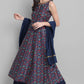 Janasya Women's Blue Poly Muslin Embroidered Kurta With Palazzo And Dupatta | Swadesiicart