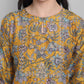 Janasya Women's Mustard Poly Muslin Embroidered Kurta With Palazzo And Dupatta | Swadesiicart