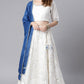 Janasya Women's White Poly Silk Floral Print Lehenga Choli With Dupatta | Swadesiicart