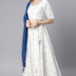 Janasya Women's White Poly Silk Floral Print Lehenga Choli With Dupatta | Swadesiicart