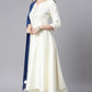 Janasya Women's Off- White Poly Silk Ethnic Motifs Kurta With Palazzo And Dupatta | Swadesiicart