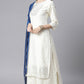 Janasya Women's Off- White Poly Silk Ethnic Motifs Kurta With Palazzo And Dupatta | Swadesiicart