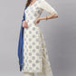 Janasya Women's Off- White Poly Silk Ethnic Motifs Kurta With Palazzo And Dupatta | Swadesiicart