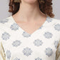 Janasya Women's Off- White Poly Silk Ethnic Motifs Kurta With Palazzo And Dupatta | Swadesiicart